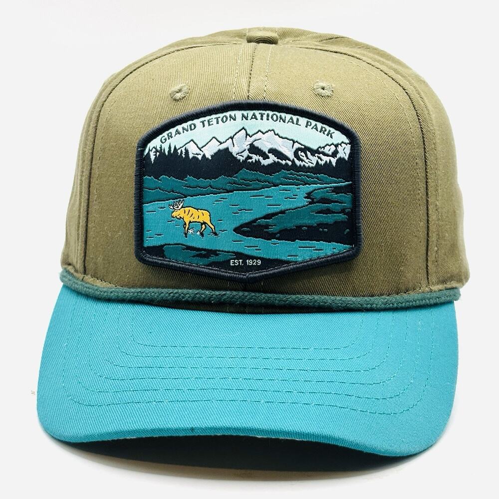 Sendero Grand Teton Park Patch Snapback Rope Hat Ball Cap Blue